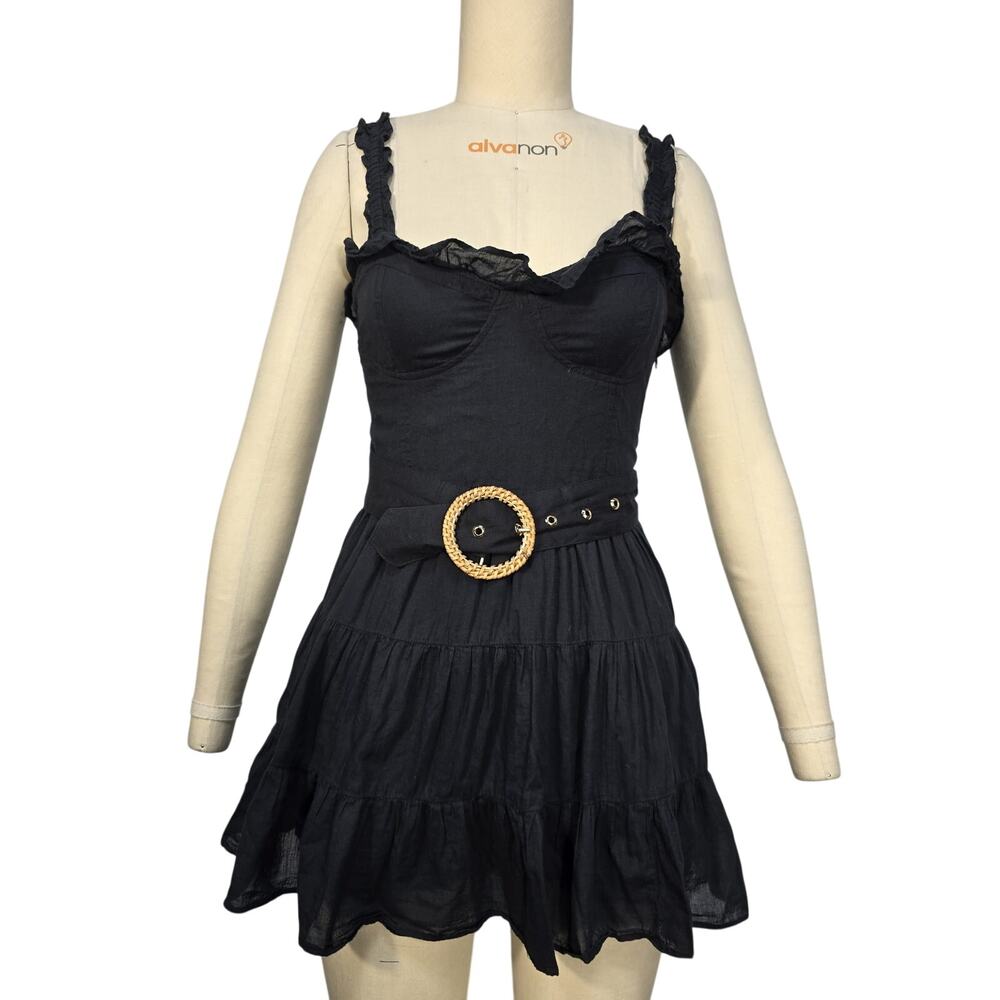 Show Me Your Mumu Ruffled Black Jolene Dress Size XS - Picture 2 of 4